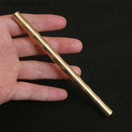 Stylos à plume Stylos à plume nouvelle forme de bambou fabriqué à la main en laiton métal Gel stylo école papeterie haut de gamme bureau Signature stylo stylo tactique Q240314