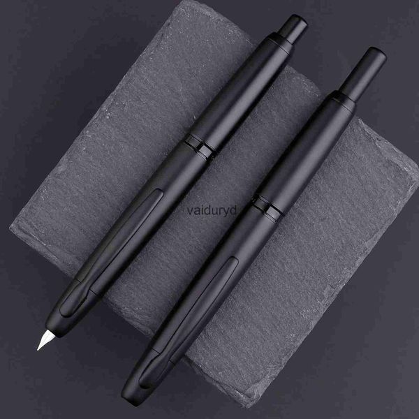 Plumas estilográficas Regalo MAJOHN A1 Press Pen Retráctil EF Nib 0,4 mm Metal Mate Tinta de escritura negra con convertidor para estudiantes Giftsvaiduryd