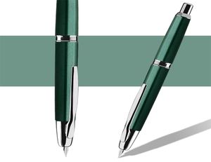 Stylos à plume Vert MAJOHN A1 presse stylo plume rétractable pointe Fine 04mm stylo à encre en métal avec convertisseur pour écrire des stylos cadeaux 2208509120