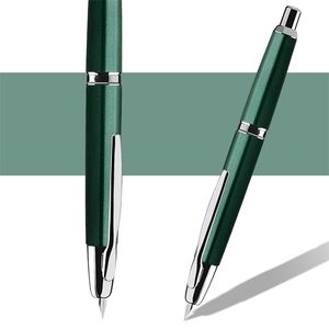 Stylos Plume Vert MAJOHN A1 Press Stylo Plume Rétractable Pointe Fine 04mm Stylo à Encre Métallique avec Convertisseur pour Écriture cadeaux stylos 220923