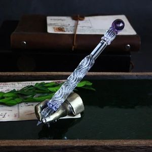 Stylos à plume faits à la main en verre de luxe, stylo à tremper, cadeau pour ami 231124