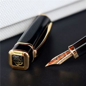 Vulpennen Hero 979 Vierkante Dop Metalen Pen Gouden Platen Clip Fine Nib 0 5mm Mode Schrijven Inkt voor Office Business 230713