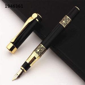 Fountain Pennen Hoge kwaliteit Black Golden Golden Carving Mahony Business Office Pen School Student Supplies Ink Pen Ink 230523