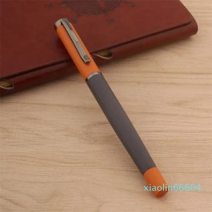 Stylos plume Stylo de haute qualité Oraange Pistolet gris Classique F Bending Nib Bureau Fournitures Scolaires Encre