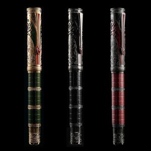 Fountain Pens Hongdian D5 Qin Dynasty Series Piston Fountain Pen EF/F Polished Nib Exquisite Retro Calligraphy Writing Engraved Chinese Pen 231201