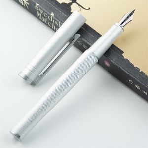 Fountain Pens Hongdian H1 Metal Silver Fountain Pen aluminium legering Eff Nib Writing Office Pen 220923
