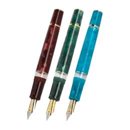 Stylos plume Hongdian N1S stylo plume piston stylo acrylique calligraphie exquis bureau d'affaires étudiant stylos rétro 0.5mm EF plume BLEU ROUGE 230530