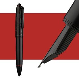 Fountain Pens Hongdian N6 Black Piston Pen Resin EF/F/Long Knife NIB Mooie Torpedo Cloud Seal Cap Business Office Writing Gifts 220928