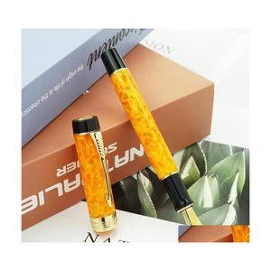 Stylos Plume Jinhao 100 Centennial Orange Resin Pen Arrow Clip Ef/F/M/Bent Nib With Converter Writing Business Office Gift Ink Drop Dhtwy
