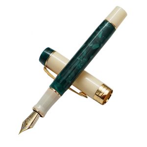 Plumas estilográficas Jinhao 100 Centennial Resin Green White Pen Clip EFFMBent Nib con convertidor Oficina Tinta Regalo de negocios 230807