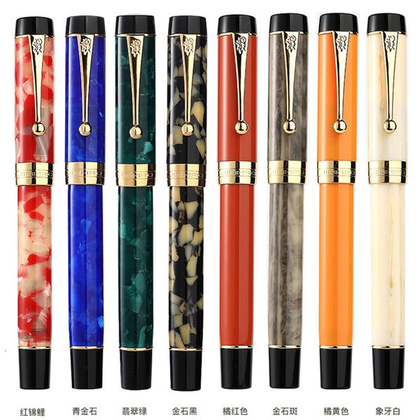 Plumas estilográficas Jinhao 100 Centennial Resin Pen EFF 18KGP M Bent Nib 05 12mm con convertidor Golden Clip Business Office Gift 230704