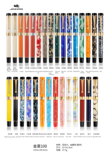 Stylos Plume Jinhao 100 Centenaire Résine Stylo Plume Plume Fine 18KGP Or Clip Bureau D'affaires Cadeau Stylo Pour Diplômé Bureau D'affaires 230620