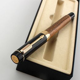 Fountain Pens Jinhao 100 Luxe houten fontein pen f m gebogen nib metaal roterende deksel inkt pen business stationery voor school schrijven geschenken pennen 230906