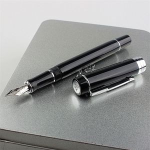 Fountain Pens Jinhao 100 Resin Fountain Pen Zwart Fine Nib 05mm met Silver Clip Converter Writing Business Office Gift Ink Pen 220923