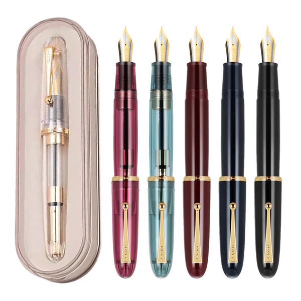 Stylos à plume Jinhao 9019 Stylo en résine 8 EF F M Nib Encre d'écriture avec convertisseur haute capacité Boîte de fournitures scolaires de bureau 231213