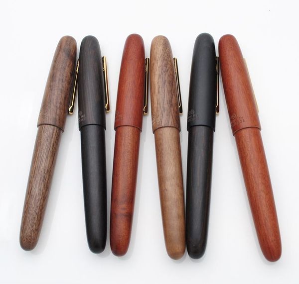 Stylos plume Jinhao 9056 stylo plume en bois naturel fait à la main MF plume stylo à encre avec un convertisseur école bureau d'affaires cadeau stylo d'écriture 230807