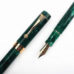 Plumas estilográficas Jinhao Century 100 Series Pluma estilográfica Color verde Acrílico Barril Punta fina Clip dorado Firma comercial Caligrafía escolar 230421