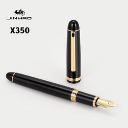 Fountain Pens Jinhao X350 Fountain Pen Retro Elegant Barrel Gold Clip Fijne middelgrote NIB voor het schrijven van handtekening kantoorschool A7345 230821