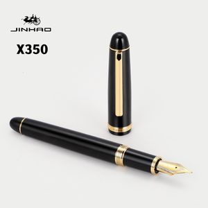 Fountain stylos Jinhao x350 Fountain Pen Retro Elegant Barrel Gold Clip Fine Medium Nib pour écrire Signature Office School A7345 230804