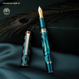 Fountain Pens Lt Hongdian N7 Piston Acryl Resin Calligraphy Exquisite Student Business Office Gift retro 221119