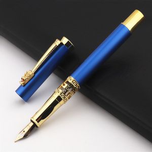 Stylos à plume de luxe qualité 7065 bleu creux bureau d'affaires stylo plume étudiant école papeterie fournitures stylos à encre 230825