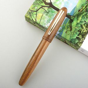 Fontein pennen m6 natuurlijke houten pen handgemaakte volledige houten mooie iridium fijn 0,5 mm mode schrijven inkt geschenk