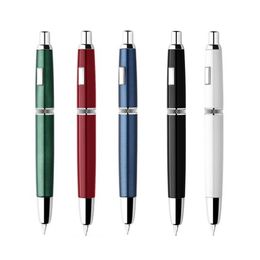 Fountain PENS MAJOHN A1 Druk op Fountain Pen intrekbare fijne NIB 0,4 mm metalen Mat Black Ink Pen met converter voor schrijven 230206