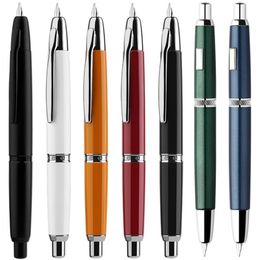 Fountain PENS Majohn A1 Druk op metalen intrekbare fijne NIB 0,4 mm met clip/no clip inkt kantoorschool schrijven cadeau 220928