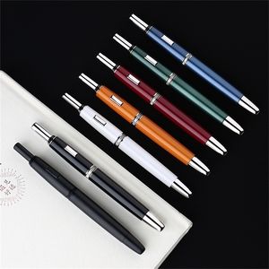 Stylos plume MAJOHN A1 presse plume fine rétractable 0.4mm métal avec pince/sans pince encre bureau école écriture cadeau 221101