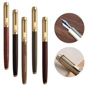 Fountain PENS MAJOHN M7 NATUURLIJKE WOOD FOUNTAIN PEN EF F BENT NIB SLEUT Writing Pen With Box Gift for Student Office School 220923