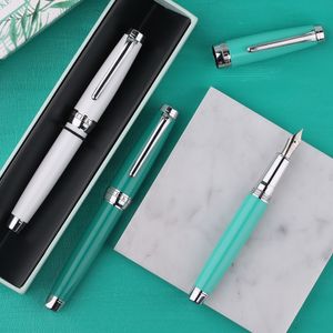 Fountain PENS Majohn Moon 3 Fountain Pen Metal Lak Pen EF 038mm EF Bent NIB 06 Mm Writing Pan Office Supplies 230221