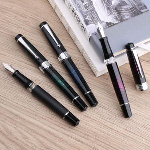 Fountain PENS MAJOHN T5 Metalen vuurwerk pen Piston grote capaciteit inkt iridium ef/ f/ m NIB schrijven cadeaubrossingen