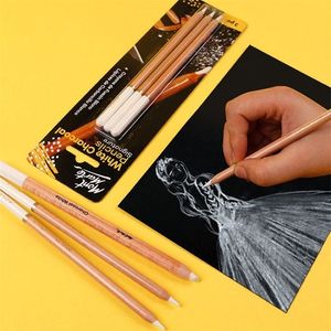 Plumas estilográficas Montmartre Sketch White Charcoal Pen Carbon Drawing Pencil Set Art Student Sketching Sketching Highlight Pen Combinación 220923