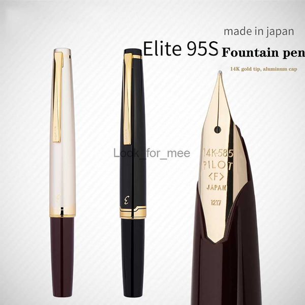 Stylos à plume Nouveau stylo plume pilote japonais 14K pointe en or 95s Elite 95e anniversaire conception de poche gravée stylo en or Portable papeterie haut de gamme HKD230904