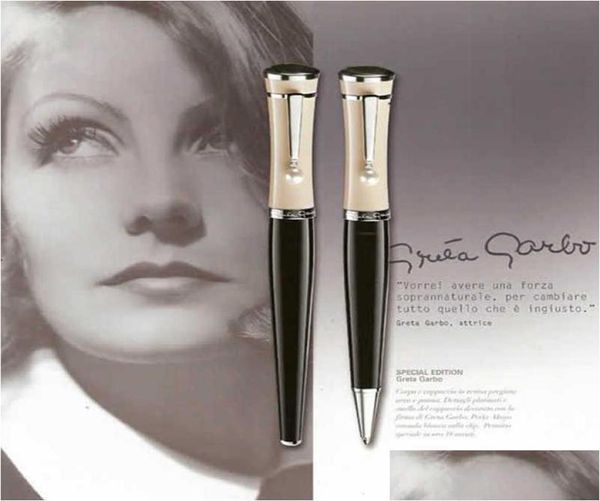 Stylos à plume Stylo Garbo avec clip de perle mignon Bureau Papeterie Gel Encre Design de mode Roller Ball Promotion Cadeau Drop Livraison Sch4521708