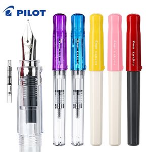 Fountain Pens Pilot Kakuno Smile Face Fountain Pen FKA-1SR Vervangbare inktzak schrijven Smooth Stationery School Supplies Office Geschenkdoos 230823