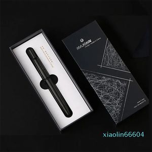Stylos à plume en douceur marque A1 rétro noir mat stylo à plume rétractable 0.4mm pointe Fine presse stylos à encre pour l'écriture papeterie