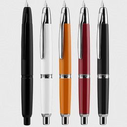 Stylos plume en douceur marque MAJOHN A1 rétro noir mat stylo rétractable 04mm pointe fine presse encre pour écrire papeterie 230807