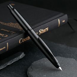 Stylos plume en douceur marque MAJOHN A1 rétro noir mat stylo rétractable 04mm pointe fine presse encre pour écrire papeterie 230510