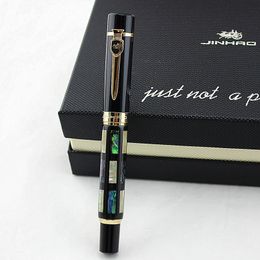 Stylos à plume avec véritable coquillage de luxe stylo à bille roulante Jinhao 650 noir 18kgp moyen 230630