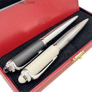 Stylos à plume Yamalang Luxe Blanc Noir Cuir Barrel Stylo à bille IC Sports Car Head Écriture Lisse Q240315