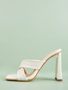 Quatre sandales à talons hauts pour femmes, 10 cm, blanc, jaune, noir, talons épais, mode, robe d'extérieur, mariage, fête de bureau, 2021