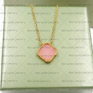 Vier klaver ketting met 4 bladketting Lucky Gold Pendant voor vrouwen groen zwart rood witte bloem klassieke ketting mode elegante klaver ketting cadeau vrouw designer sieraden