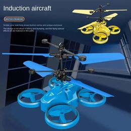 Suspension d'avion inductive à quatre axes Hélicoptère inductif Lumineux Geste intelligent Drone inductif Résistant aux chutes, Drone Shinning LED, Chargement USB.