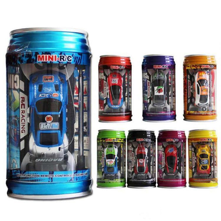 four-color Canned optional remote control car Mini tinned remotes controls cars children's toy with light Coke tank auto