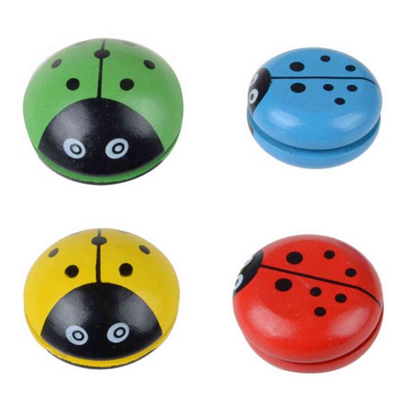 Quatre couleurs Yo ball bleu vert rouge jaune YOYO jouets créatifs en bois Yo jouets pour enfants G1125