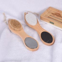 Vier in één voet Grinder Wood Bristle Cuticle verwijderen en multifunctionele voet Pumice Brush Bath supplied2i51036