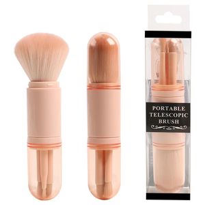 Pinceau de maquillage quatre en un, pinceaux cosmétiques rétractables à Double tête, brosse cosmétique douce et Portable, livraison directe