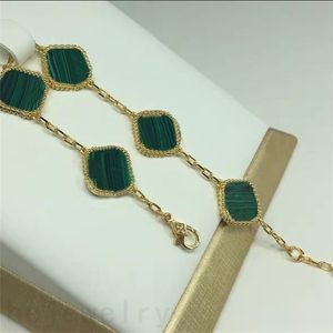 Vier blad armbanden ontwerper voor vrouwen klaver armband heren blauwe vrouwen vergulde gouden ketting veelkleurige vergulde kraal designer armbanden liefhebbers ZB002 F23