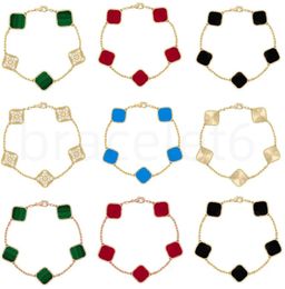 Pulsera de trébol de cuatro hojas Diseñadora Jewerly para mujer Rose Sier Shell Sier Women Mujeres de oro Men Fashion Jewelry Cjeweler Party Gift